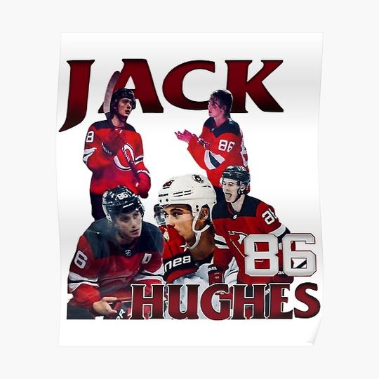 Discover Jack Hughes American Hockey Premium Matte Vertical Poster
