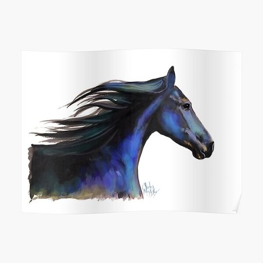 Discover FRieSiaN HoRSe PRiNT ' BReeZe 2 ' BY SHiRLeY MacARTHuR Premium Matte Vertical Poster