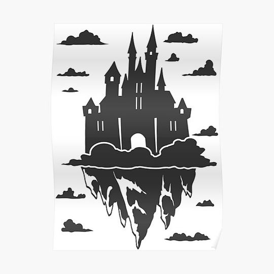 Discover Floating castle in the sky Premium Matte Vertical Poster