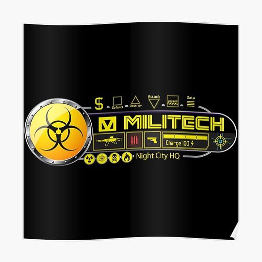 Discover Cyberpunk  - Militech International Armaments V1 Premium Matte Vertical Poster