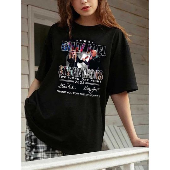 Discover Two Icons One Night Billy Joel Stevie Nick Tour Tshirt