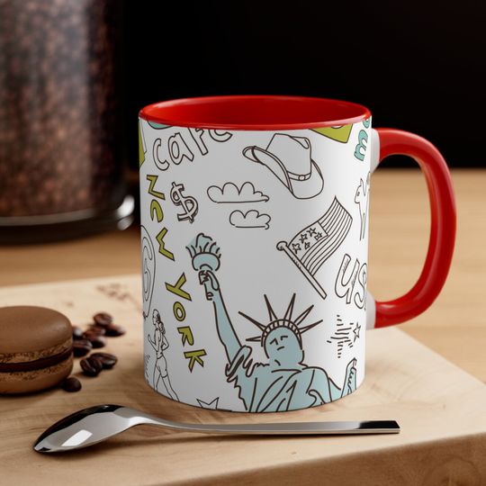 Discover New York USA Accent Coffee Mug