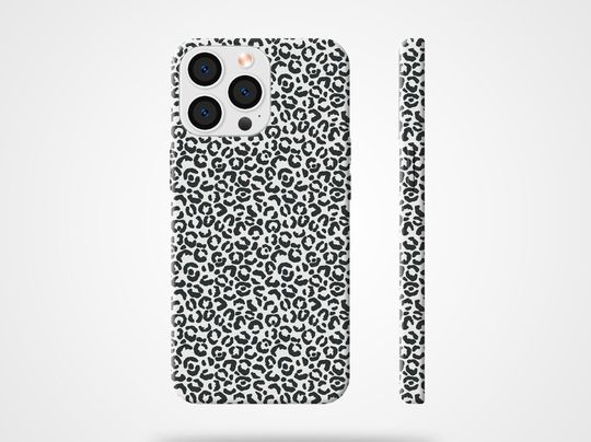 Discover Dainty White and Gray Leopard Phone Case, Leopard Phone Case, iPhone Case