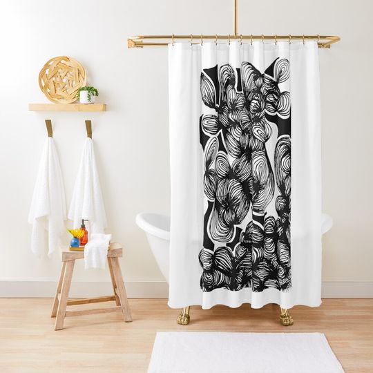 Discover Abstract folds pattern Shower Curtain
