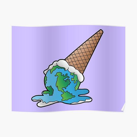 Discover Melting World Ice Cream Premium Matte Vertical Poster