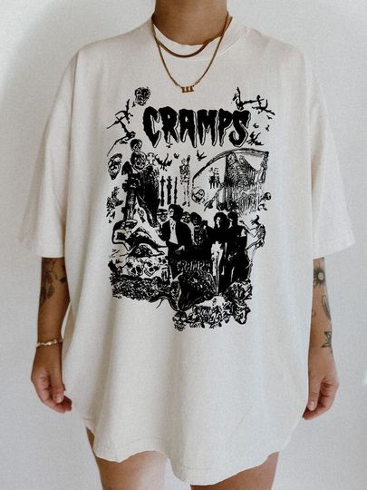 Discover Vintage 80s THE CRAMPS Punk Rock Psychobilly Tour Concert shirt