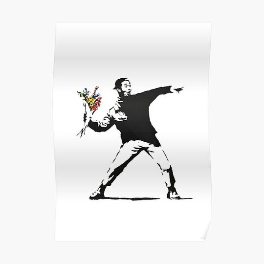 Discover PogChamp Banksy Flower Thrower Premium Matte Vertical Poster