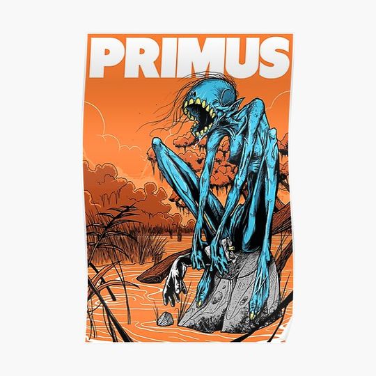 Discover Primus monster Skeleton, orange background Les Claypool Premium Matte Vertical Poster