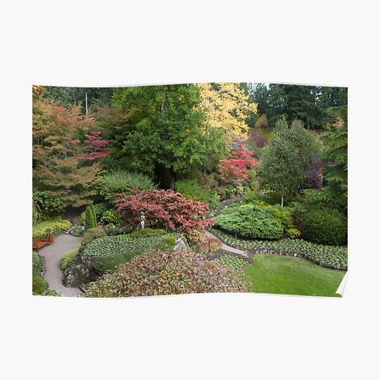 Discover Butchart Sunken Gardens Premium Matte Vertical Poster