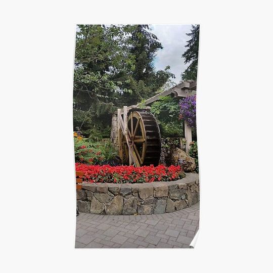 Discover Waterwheel at Butchart Gardens Premium Matte Vertical Poster