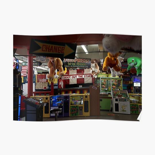Discover Redondo Beach Arcade 2 Premium Matte Vertical Poster