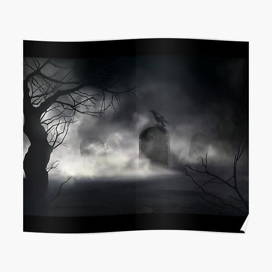 Discover Creepy Graveyard Premium Matte Vertical Poster
