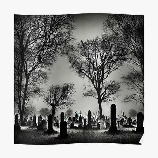 Discover Creepy Graveyard Premium Matte Vertical Poster