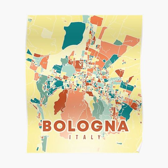Discover Bologna Italy Map Premium Matte Vertical Poster