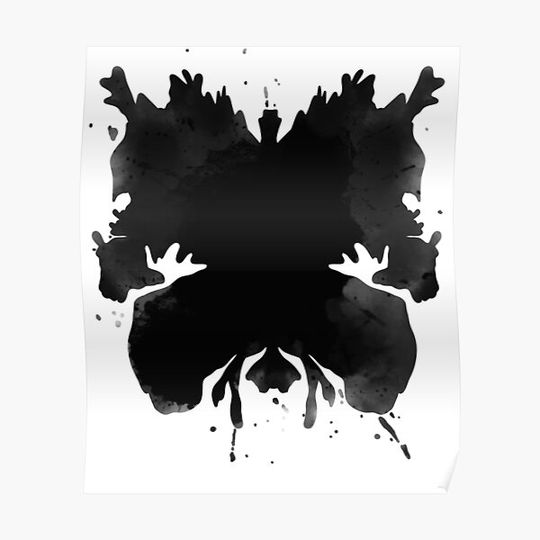 Discover Rorschach Ink Blot Test Black Premium Matte Vertical Poster