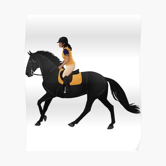 Discover Zoe and Raven from Free Rein - Equine Rampaige Premium Matte Vertical Poster