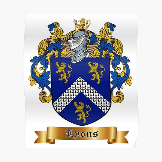 Discover LYONS FAMILY CREST Premium Matte Vertical Poster