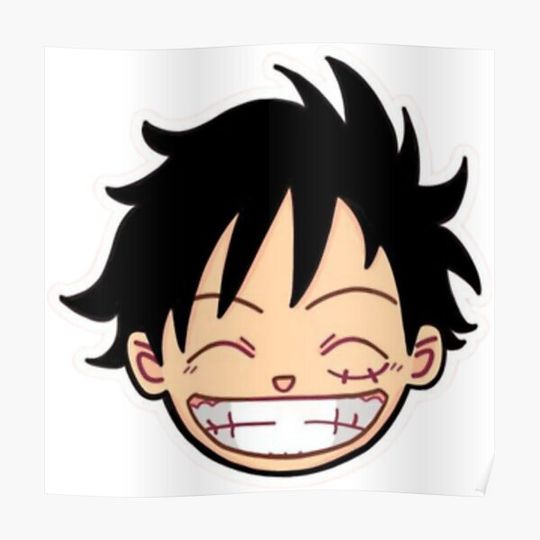 Discover Monkey D Luffy emoji face one piece Premium Matte Vertical Poster