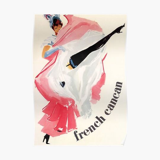 Discover French Cancan Dancer Vintage Poster Premium Matte Vertical Poster