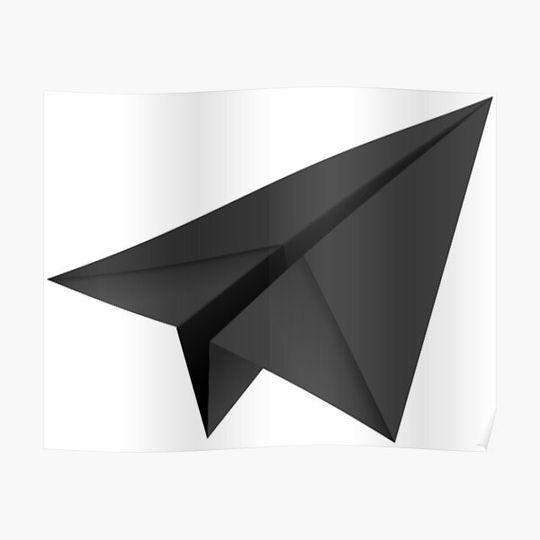 Discover Black paper plane Premium Matte Vertical Poster