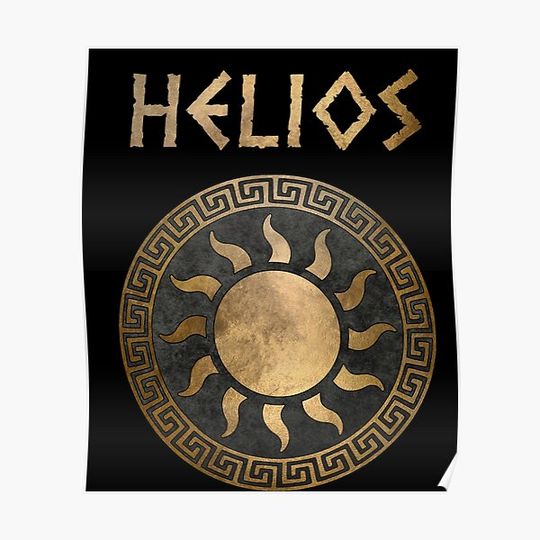 Discover Helios Greek God of the Sun Ancient Symbol Premium Matte Vertical Poster