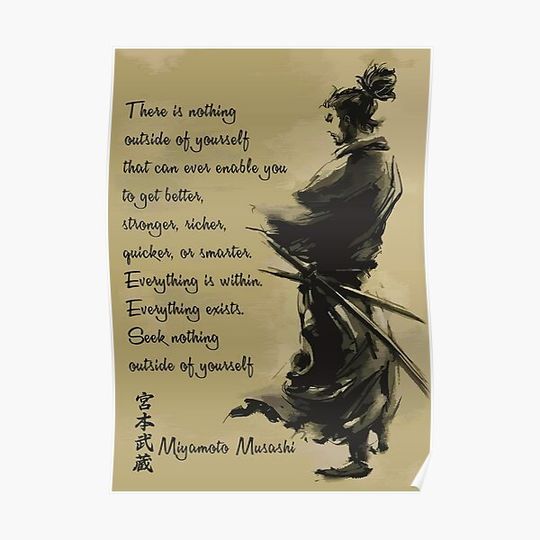 Discover SAMURAI Japan Quote Miyamoto Premium Matte Vertical Poster