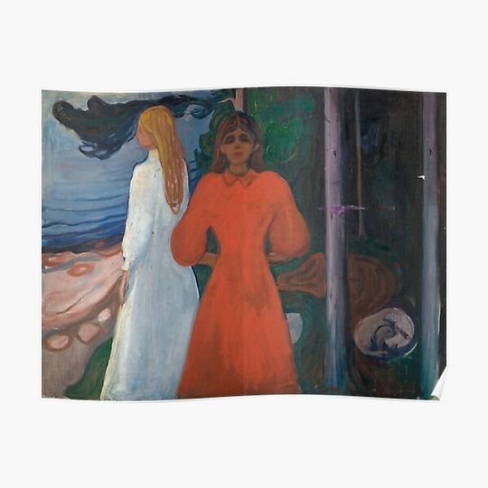 Discover Edvard Munch - Red and White ,(1899-1900), artwork by Edvard Munch Premium Matte Vertical Poster