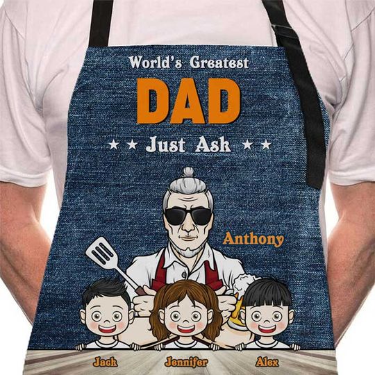 Discover World's Greatest Dad - Personalized Apron - Gift For Dad, Grandpa