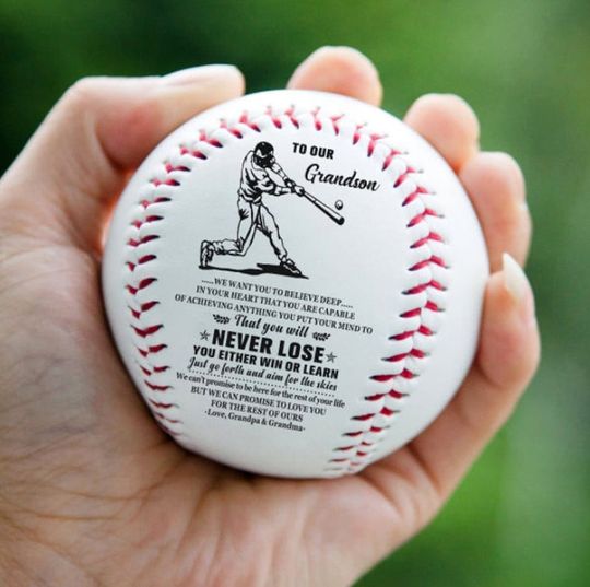 Discover To OUR Grandson Baseball Ball Gift From Grandma Grandpa Baseball For Grandson For Sport Birthday School