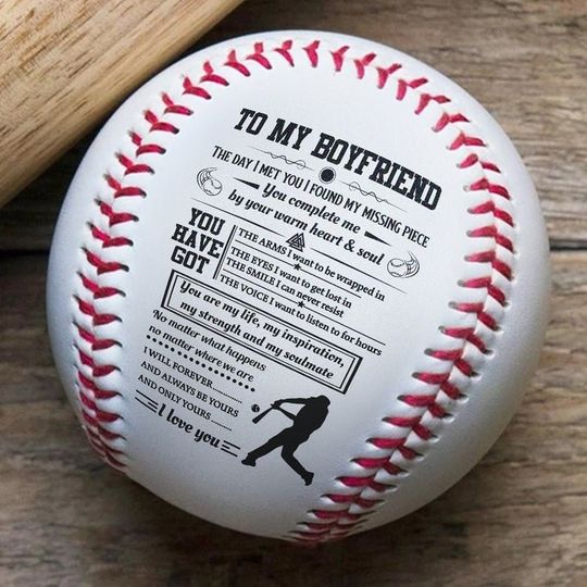 Discover To My Boyfriend Baseball Ball Valentine Gift Love From Girlfriend Baseball