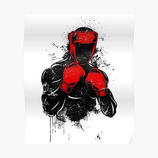 Discover Shadow Boxing Boxer Boxing Gloves Premium Matte Vertical Poster