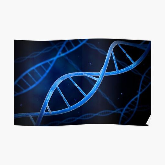 Discover Microscopic view of DNA. Premium Matte Vertical Poster