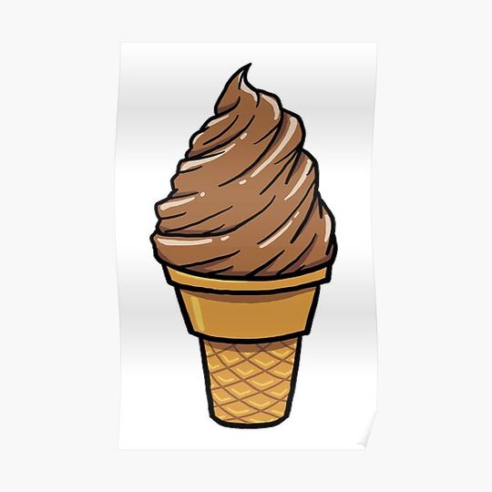 Discover Chocolate Ice Cream Cone Premium Matte Vertical Poster