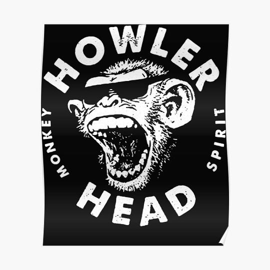 Discover Howler Head Monkey Kentucky Bourbon Whiskey Vintage Premium Matte Vertical Poster