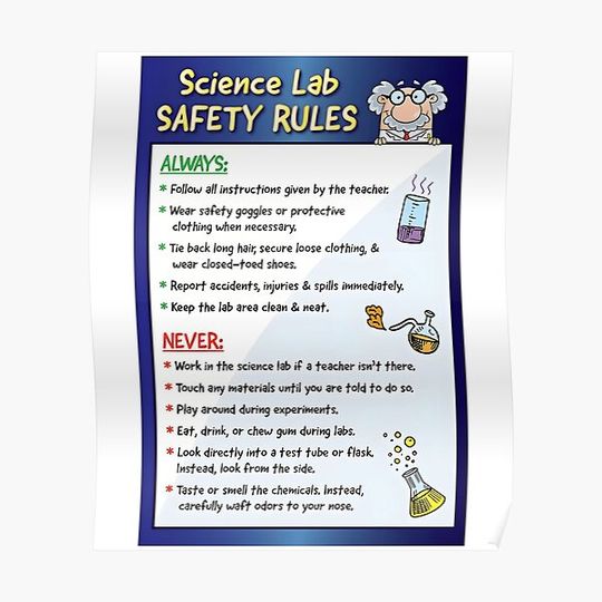 Discover Lab Safety Rules Poster Premium Matte Vertical Poster