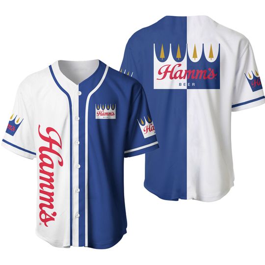 Discover White - Blue Hamm's Baseball Jersey, Christmas Gift, Lover Beer