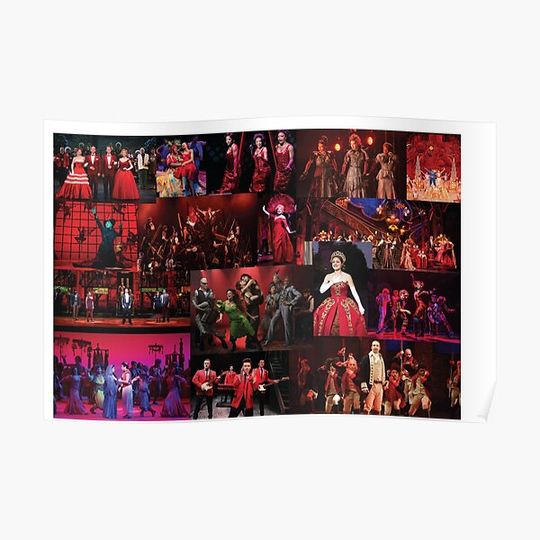Discover Red Broadway Show Collage Premium Matte Vertical Poster