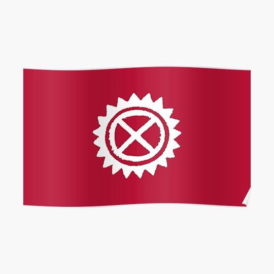 Discover California State Flag Redesign - White Star, Red Field Premium Matte Vertical Poster