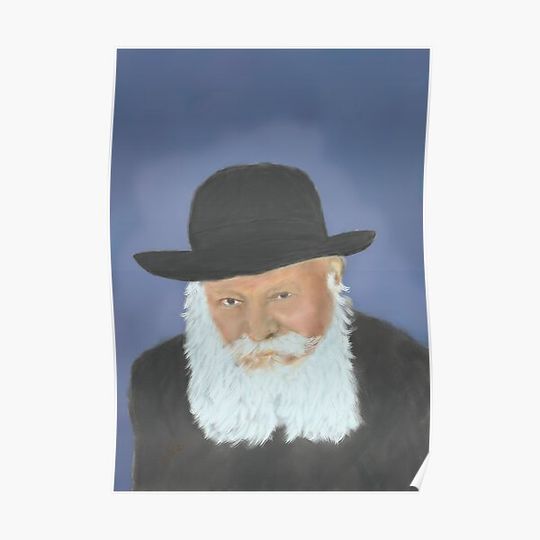 Discover rabbi Menachem mendel,jewish,digital print Premium Matte Vertical Poster