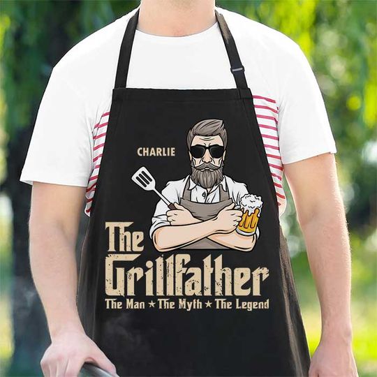 Discover The Grillfather - Gift For Dad - Personalized Apron