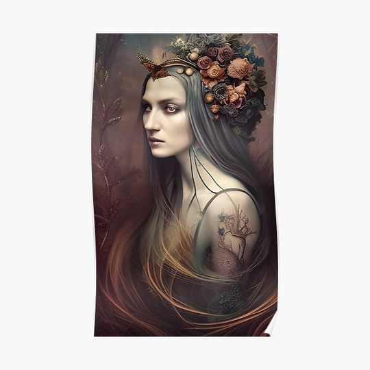 Discover Classical painting mona lisa type painting Premium Matte Vertical Poster