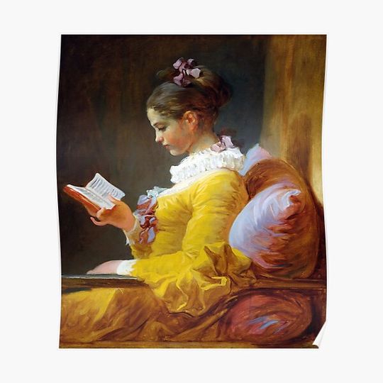 Discover A Young Girl Reading-Jean-Honore Fragonard Premium Matte Vertical Poster
