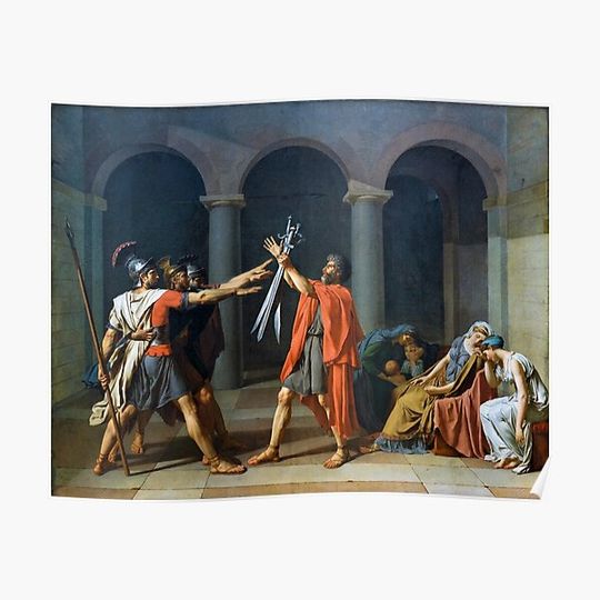 Discover Oath of the Horatii - Jacques-Louis David Premium Matte Vertical Poster