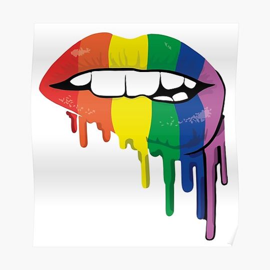 Discover Melted LGTBI lips Premium Matte Vertical Poster