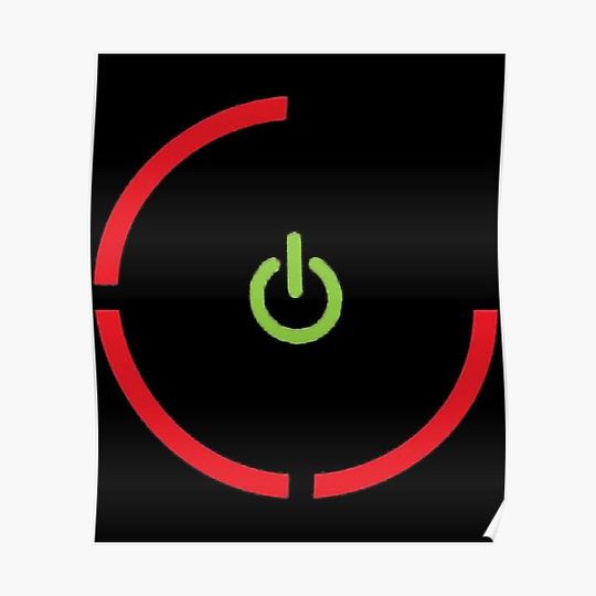 Discover Xbox 360 Red Ring Of Death (BLACK) Premium Matte Vertical Poster