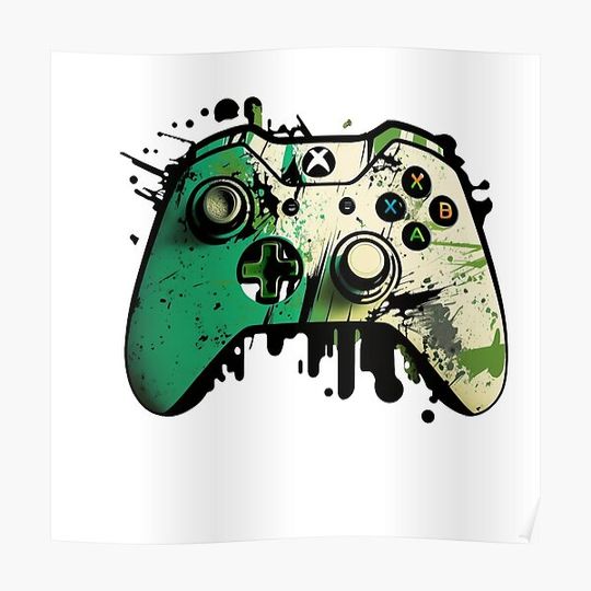 Discover Xbox Green Controller Premium Matte Vertical Poster