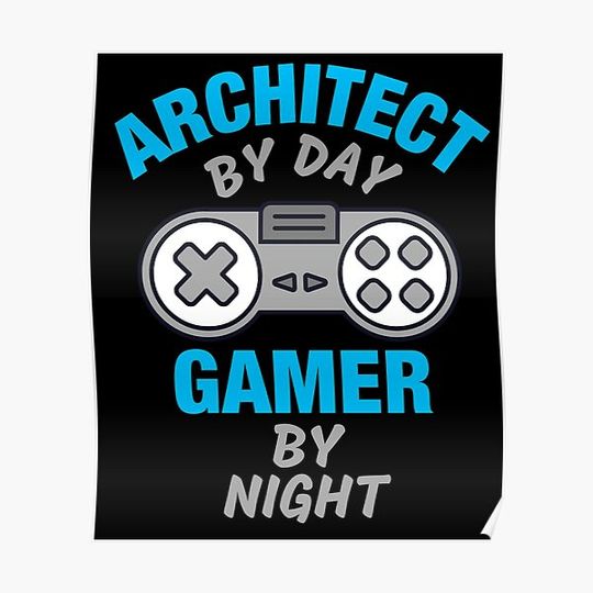 Discover Funny Architect Gaming Premium Matte Vertical Poster
