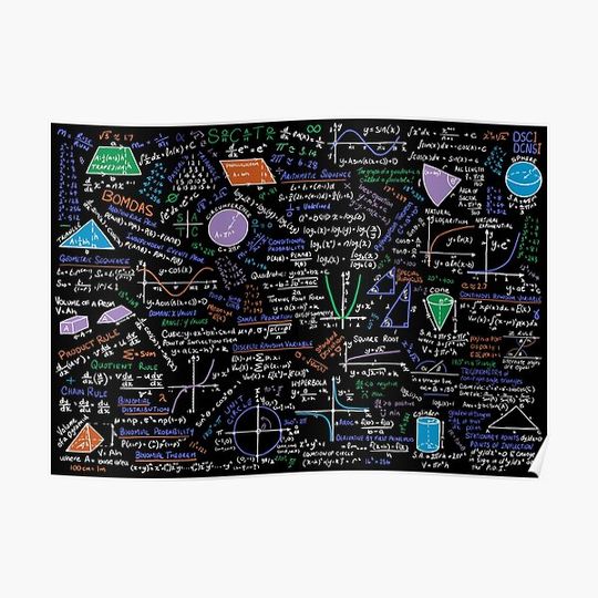Discover Mathematical Methods Formula Sheet Premium Matte Vertical Poster