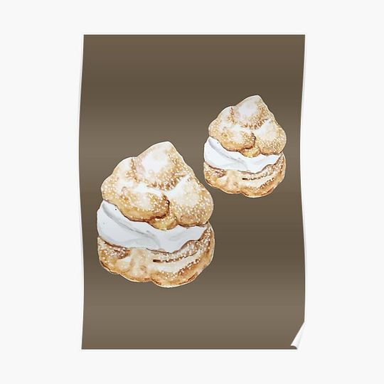 Discover Cream Puff Profiteroles Pastries Premium Matte Vertical Poster