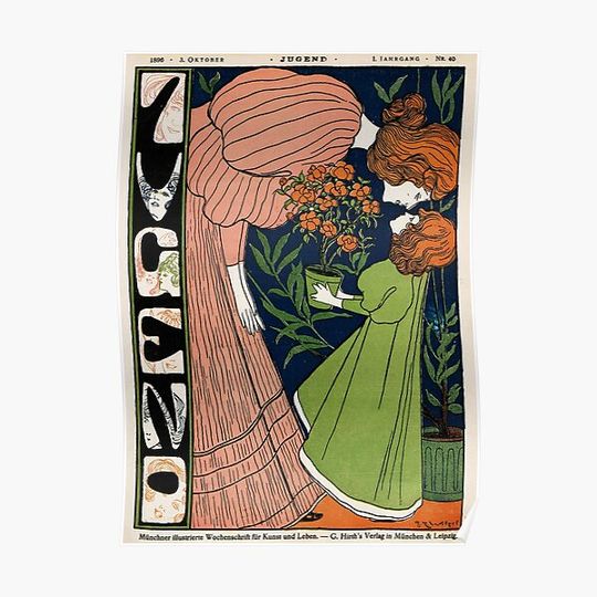 Discover JUGEND OCTOBER 1896 Vintage German Illustrated Art Magazine Poster Premium Matte Vertical Poster